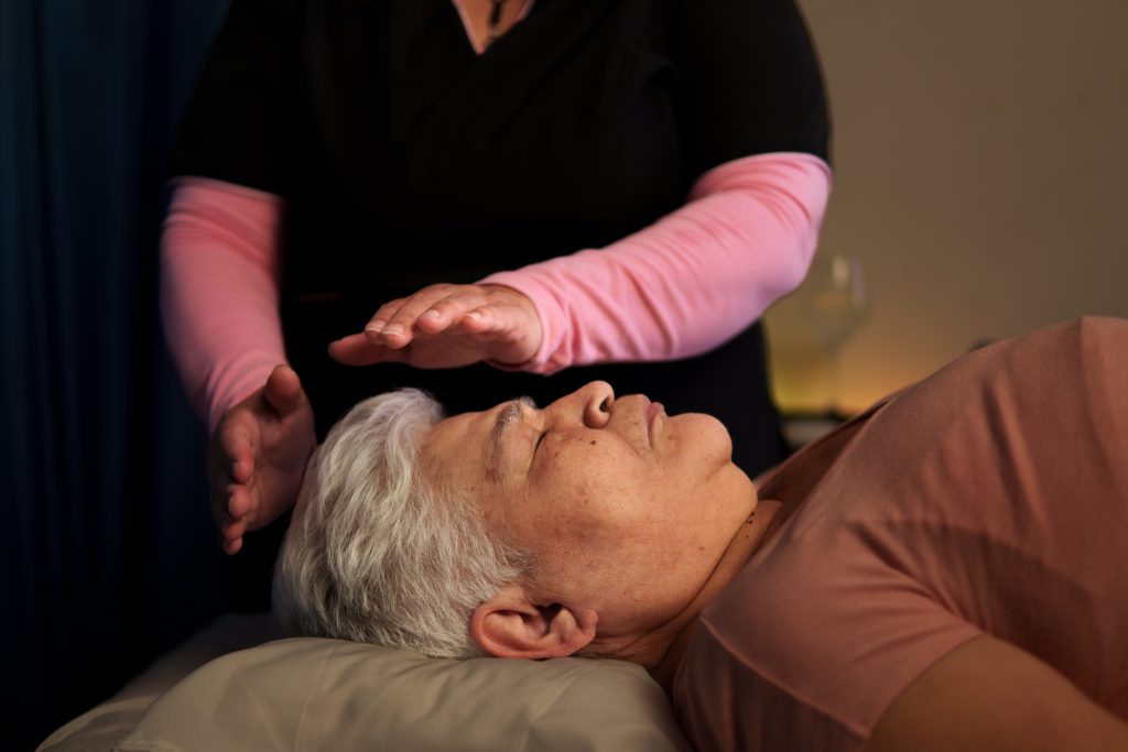 Holistic energy healing therapy session promoting relaxation and nervous system balance